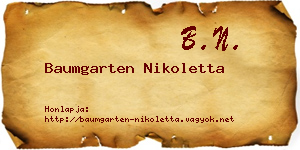 Baumgarten Nikoletta névjegykártya